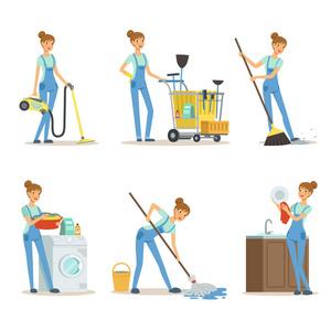 清洁工动物专业的清洁服务.女清洁工做家务照片